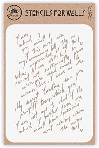 Любовно писмо Многослоен Шаблони, 4,5 х 6,5 инча - Курсив Писмо Шаблони Маска се използва за добавяне на текстури, дизайн