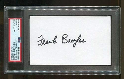 Frank Broyles Signed Index Card 3x5 Autographed Arkansas CFBHOF PSA/DNA *5839 - College Cut Signatures