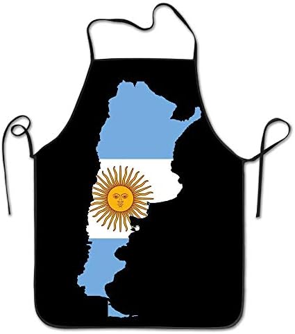 antvinoler Престилка с Дълги Галстуками,Мъже и Жени Кухненска Престилка за готвене, Печене, Изработване, Градинарство, Барбекю,Флаг на Аржентина Карта - Аржентина