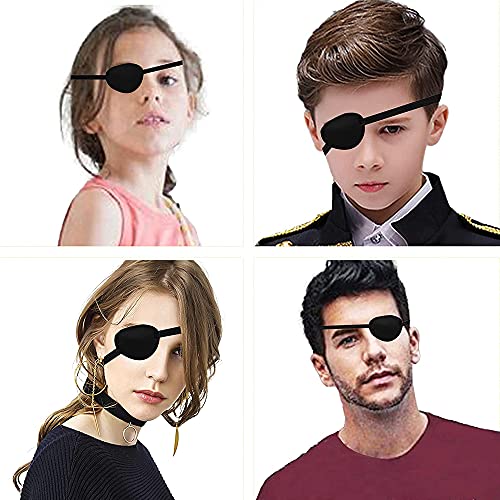 Черна единичен маска за очи, Пиратски Череп Crossbone eye patch, Регулируема 3D превръзка за очите, за възрастни и деца