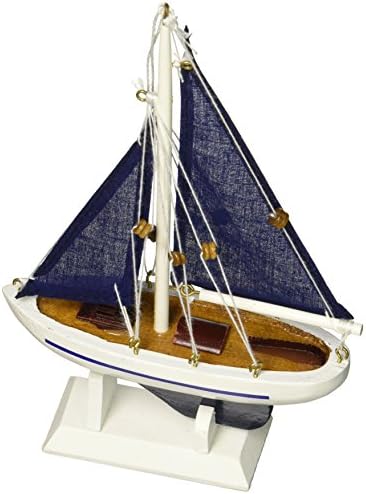 Хемптън Морско Синьо Платноходка със Сини Платна Коледно Дърво Украшение 9 - Модел Лодки - Кораби Украса на Коледната