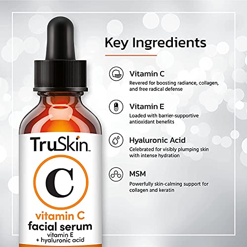 TruSkin Day-Night Против Стареене Duo, Серум с ретинол и витамин С за лице с хиалуронова киселина, Комплект за грижа за кожата, Предназначени за защита, укрепване, избелване, ?