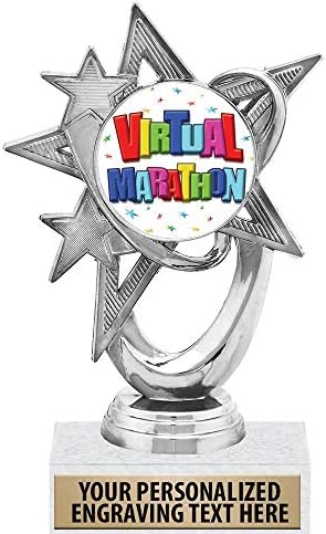 Crown Awards 5.5 Virtual Marathon Silver Astral Trophy,Virtual Marathon Insert Trophies