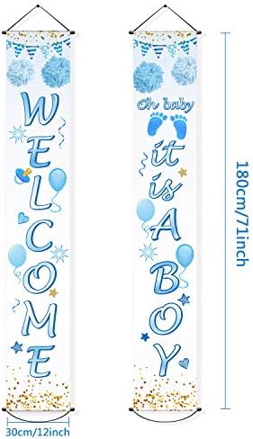 Baby Shower Decorations Welcome It is a Boy Banner Background Background Door Hanging Porch Sign up for Baby Shower Party