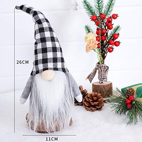Adarl Gnome Christmas with Checkered Hat | Swedish Tomte Gnomes | Дания, Норвегия, Ниссе, с Фигурки на Джуджета, Плюшен