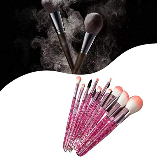 BTYAY Crystal Handle Makeup Brush Професионална Cosmetic Face Makeup Brush Oversize Loose Powder Paint Brush (Цвят : розов)