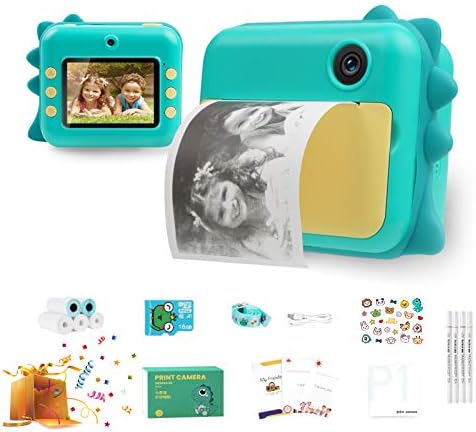 QuTZ Kids Instant Video Camera Selfie Photo Shooting Digital Camera for Toddlers 16GB SD Card Included 13 Selfie Cartoon
