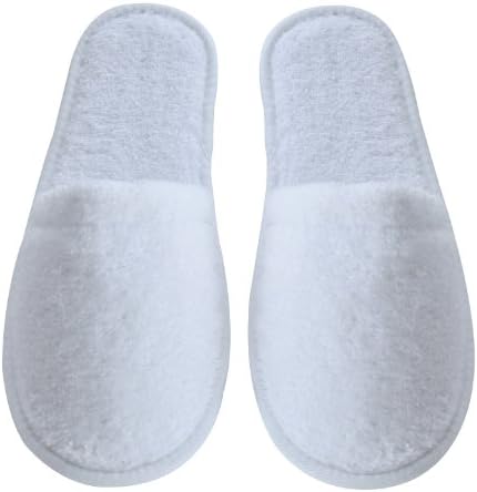 Arus Women ' s Turkish Cotton Terry Cloth Spa Slippers One Size Fits Most, Бял