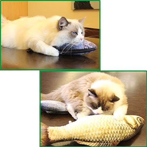LOVEIFE 4 Pack Cat Catnip Toys, Кити Fish Toy Pillow Ivan Bite Kick Supplies for Pet - Ярък цвят, Реализъм и сигурност