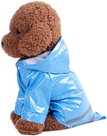 ASZX Summer Outdoor Puppy Пет Rain Coat S-XL Hoody Waterproof Jackets ПУ Raincoat for Cats Dogs Apparel Clothes 112 (Цвят