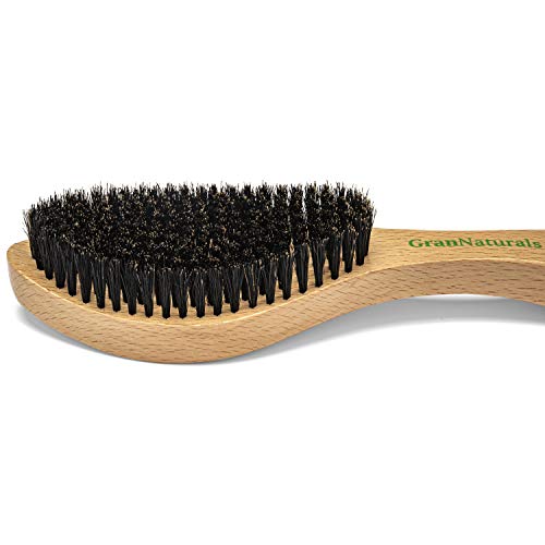 GranNaturals Medium Wave Brush - Извита Четка за коса от Косъм на Глиган за 360 Вълни