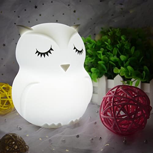 Homyl Silicone Night Light for Kids Сладко Owl Shape Baby Nursery Nightlight Color Changing - Преносими Подарък Лампа