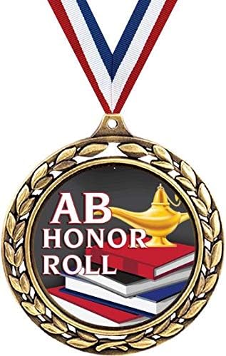 AB Honor Roll Medals - 2 1/2 Дафинов венец Honor Roll Medal - Great AB Honor Roll Awards for Kids