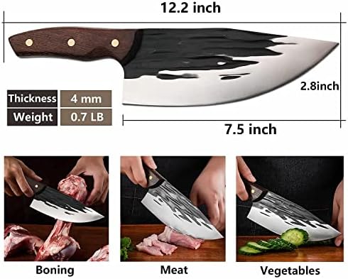 KIT Секира Нож за Ръчно Коване Нож за Месо Сръбски Майстор-готвач нож Пълен тан Разделочный нож Кухненски Ножове с Медни