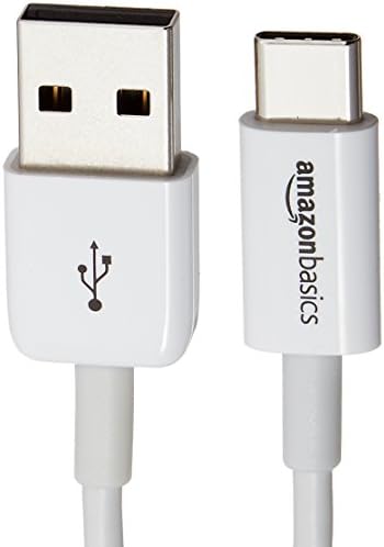 Basics USB Type-C to USB A 2.0 Мъжки кабел за зареждане, 3 фута (0,9 метра), бяла - Опаковка от 10 броя