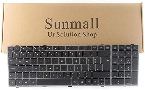 SUNMALL Нова Клавиатура за лаптоп със сива рамка и голям клавиша Enter Съвместима с HP ProBook 4540s 4540 4545s Series