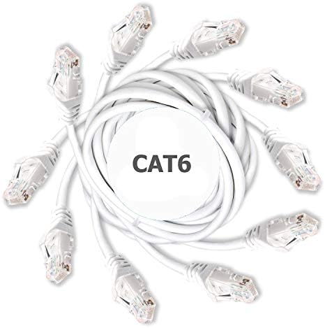 DynaCable Тежкотоварни кабел за локална мрежа Ethernet Cat6 мед с части за свързване Snagless RJ-45, 5 Pack and 1FT, 24AWG 550MHz, UL Перечисленный, максимална скорост 10 GB за бърза компютърна мреж