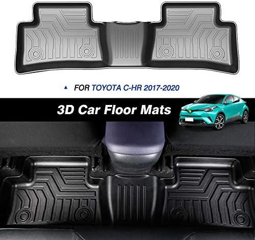 KUST 3D Стелки за Toyota C-HR 2017 2018 2019 2020 2021 2022 CHR всички сезони на Пода Килим Втулки TPE 2 Броя Черна Подложка,