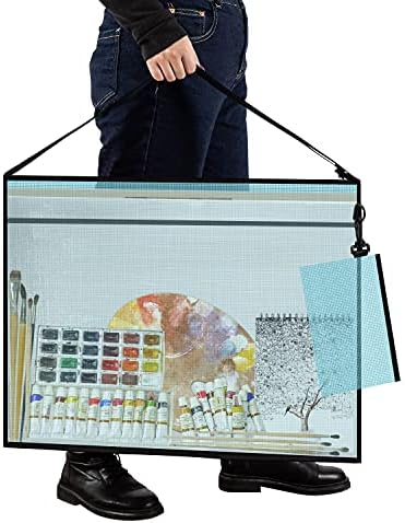 Art Portfolio Bag, 25 x 19 см Прозрачна Мрежа Чанта За съхранение на 3-Размерный Плакат Чанта за съхранение с цип и Дръжки