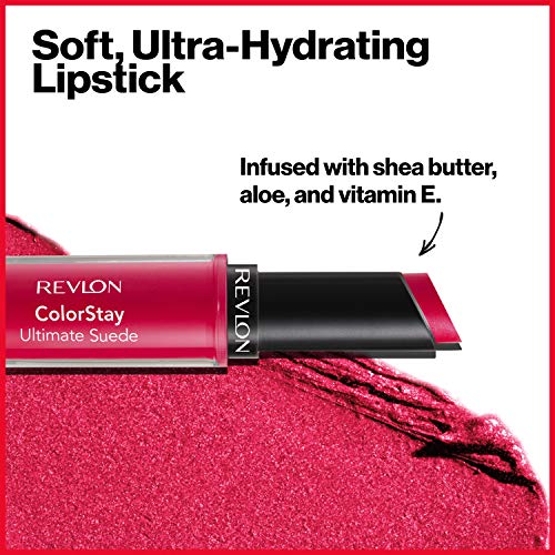 Revlon ColorStay Ultimate Suede Lipstick, Longwear Меки, Ултра-хидратиращ удароустойчив цвят на устните, с витамин е, Супермоделът (045), 0,09 грама