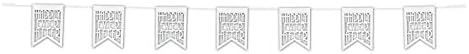Beistle Die-Cut Happy Ever After Pennant Banner, 8.25 x 226, Бял, опаковка 1 бр.
