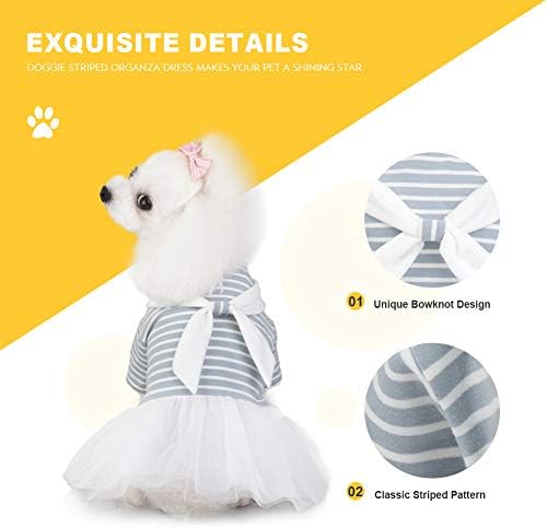 EMUST Small Dog Clothes, Layered Tulle Dog Dresses for Small Medium Dogs Момиче, Simple Пет Apparel for Puppy Кучета, L