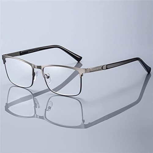 Синя Светлина Блокер Очила За Четене Метален Правоъгълник Рамка Пресбиопические Оптични Очила Очила За Четене