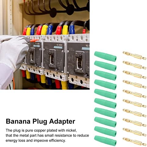 FastUU Banana Plug Male Connector, 4.0 mm Solder Banana Plugs PVC Socket Удобна добра Прехвърляне на Изолирующая обвивка на Електрически съоръжения(зелен)
