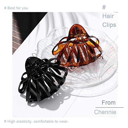 Chennie Big Claw Clips Jumbo Hair Clips Tortoise Shell Banana French Design Leopard-print Strong Hold Hair Accessories