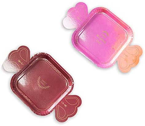 Luckystar Сватбени Хартиени Чинии 7 инча Бонбони Форма на Вечеря Ярко Розово Десерт Торта Ястия за Еднократна употреба
