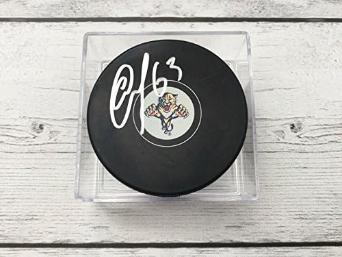 Евгений Дадонов с автограф подписа хокей шайба Флорида Пантърс a - Autographed NHL Pucks