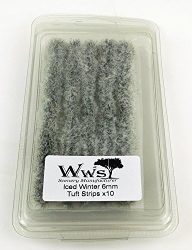 WWS 6mm Iced Winter Grass Tufts Stripes x 10 Model Railway Diorama Scenes Terrain