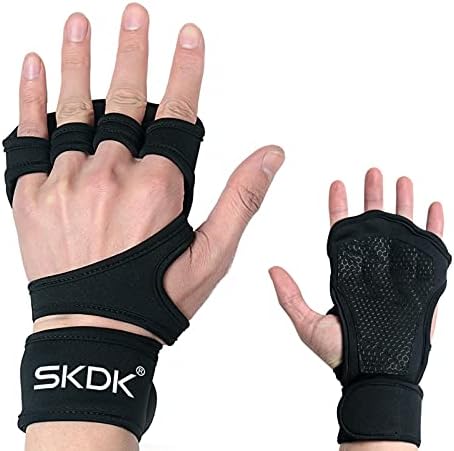 SKDK Weight Lifting Gym Gloves Дишаща Full Palm Защита Workout Gloves Wrist Wrap Support for Fitness, Cross Training,