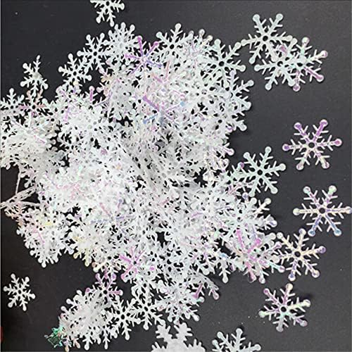 SOURBA Pack of 300 Winter Confetti Snow Party Pack Table Snowflake Confetti for Home Office Wedding,1.18 inch