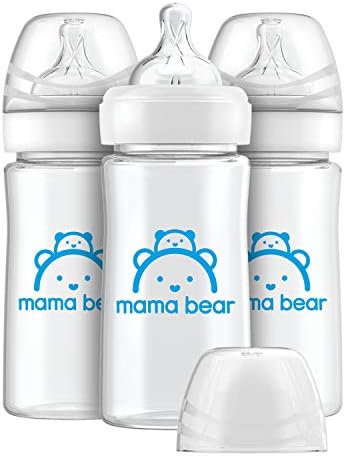 Brand - Зърното за бебешко шише Мама Мечка с широко гърло, без BPA, Бавен поток (опаковка от 6 броя)