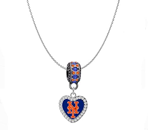 Ню Йорк Метс Crystal Heart Charm е съвместим с влязат с украшения-гривни в стила на Пандора. Може да се носи като колие