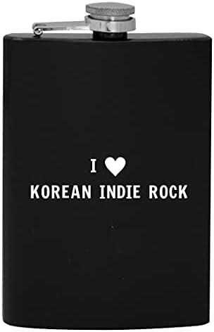 I Love Heart Korean Indie Rock - 8oz Hip Drinking Alcohol Flask