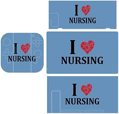 I Love Nursing Switch Sticker Pretty Pattern Full Wrap Skin Protection for Nintendo Switch Switch for