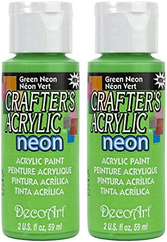 2-Pack-Пакет - Deco Art Crafter's Acrylic All Purpose Paint - Neon Green (dca-1323) - 2 грама всяка