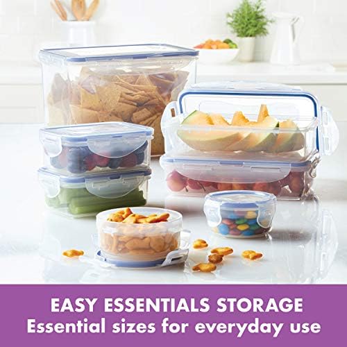 LocknLock Лесно Essentials Капаци за съхранение на хранителни продукти/Херметични контейнери, без BPA, Кръгли - 5 мл -