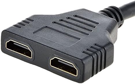 S5E5X 1080P HDMI Порт Мъж към жена 1 Вход 2 Изход Сплитер Кабел Адаптер Конвертор 1080P Двойно за HDTV за HDMI HD LED LCD ТВ Сигнал Един в два варианта (черен)