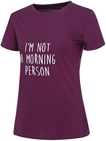 I am Not a Monring Person Сладко Смешни T Shirt Junior Women Teen Girl Graphic Tee Short Sleeve Summer Casual Tops