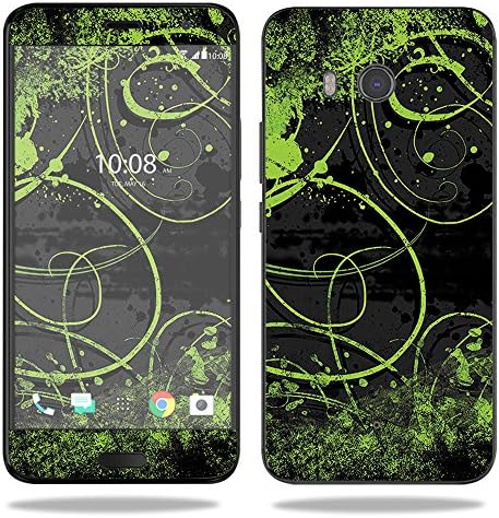 MightySkins Skin е Съвместим с HTC U11 - Green Distortion | Защитно, здрава и уникална vinyl стикер wrap Cover | Лесно