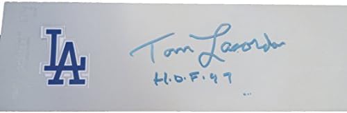 Tommy Lasorda Autographed Logo Pitching Rubber W/PROOF, Picture of Tommy Signing For Us, PSA/DNA Authenticated, World Series Champion Hall of Fame