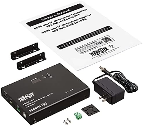 Трип Lite HDMI Over IP Продължавам Transmitter - до 328 фута или 100 метра - Видео 4K 30Hz, 4:4:4, PoE (B162-001-POE)