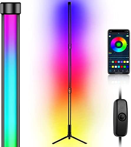 Умен Ъглов етаж лампа, YISUN RGB Color Changing Corner Floor Light with Control APP, Music Sync Color Changing, Dimmable Corner Floor Lamp for Bedroom, Home Decoration