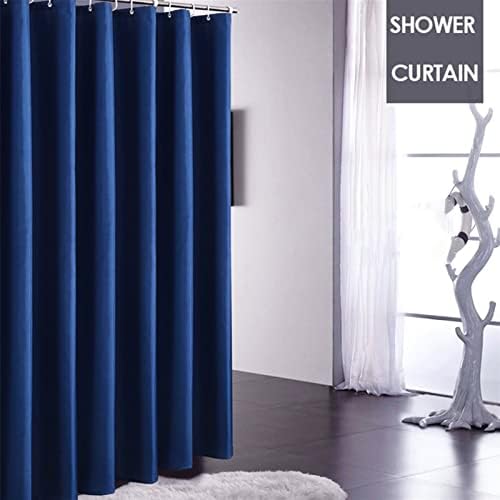 TBGTBS Бели завеси за душ плътен цвят завеса за баня Полиестерен плат утолщает водоустойчива преграда завеса за баня Машинно пране (цвят : тъмно синьо размер : W80xH180CM)