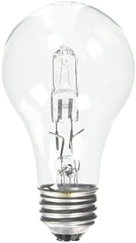 OSRAM SYLVANIA Вольфрамовая халогенна лампа, A19, 28 W, 120 Волта, Средната алуминиева основа, Прозрачна, 2 в кутия-2489231