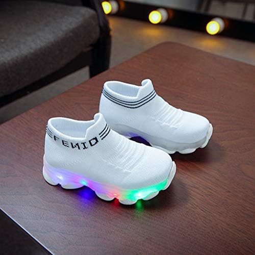 Huaai Children Kids Sneakers Стъпало Shoes Boys Girls Bling LED Light Luminous Sneakers Letter Mesh Casual Sport Shoes