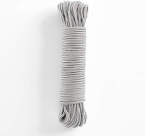 Rayen 0338 Бельевая въже | Лежачая въже | За вътрешна и външна употреба | Нескользящая | Опаковка от 6 броя, 20 м, сив